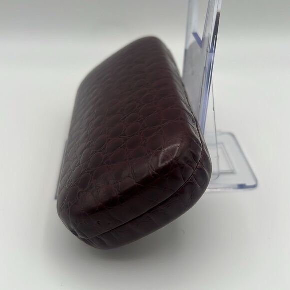 PRIVATE EYES FAUX SNAKESKIN RED BROWN MADE IN ITALY GLASSES CASE - Picture 2 of 7